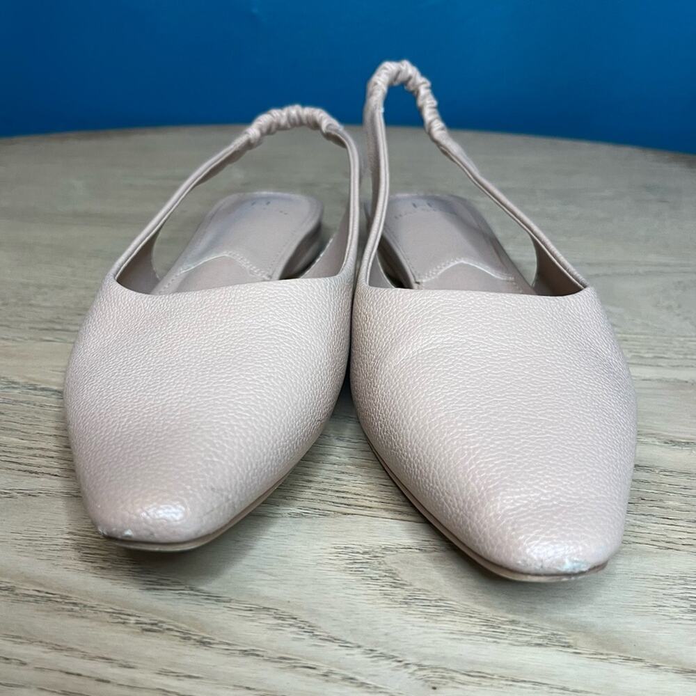 H by Halston Heyden Nude Leather Slingback Pointed Toe Flats Women’s Size 8 - Picture 5 of 9
